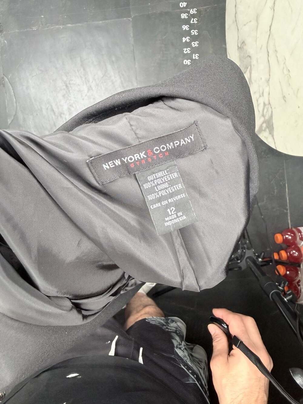 New York & Company Women's Black One-Button Stretch Blazer Size 12 - Picture 4 of 5